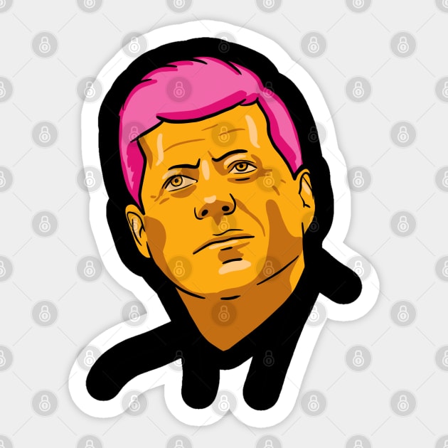 John F. Kennedy / JFK Portrait in Golden Aesthetic (With Pink Hair) Sticker by isstgeschichte